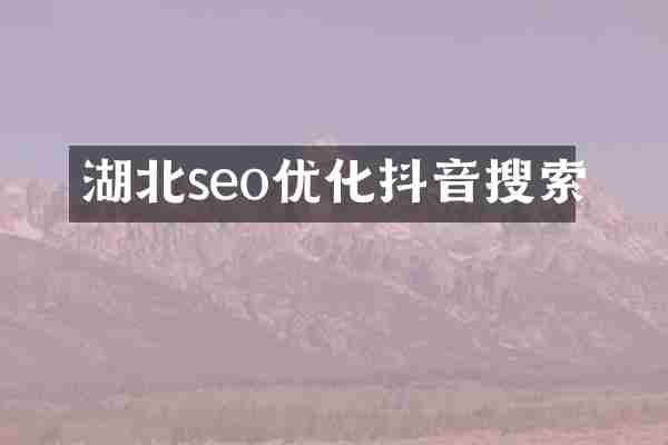 湖北seo优化抖音搜索