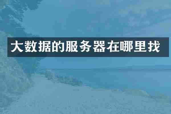 大数据的服务器在哪里找