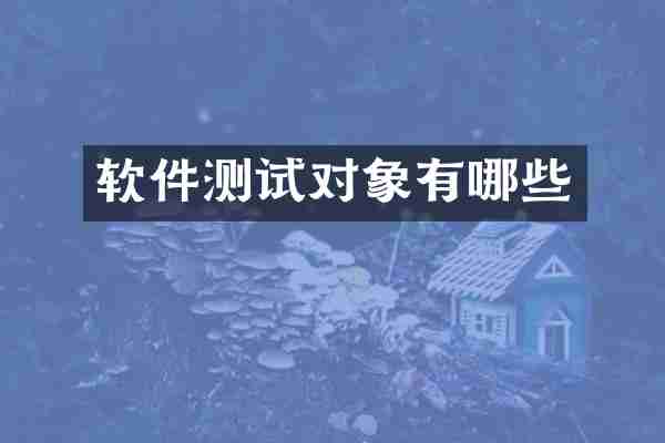 软件测试对象有哪些