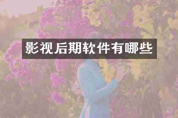 影视后期软件有哪些