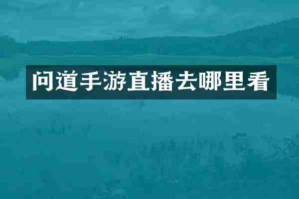 问道手游直播去哪里看