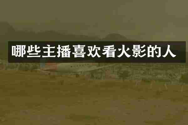 哪些主播喜欢看火影的人