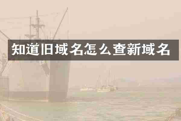 知道旧域名怎么查新域名