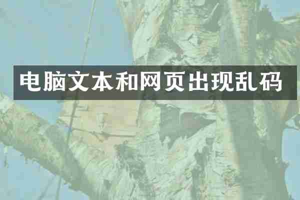 电脑文本和网页出现乱码