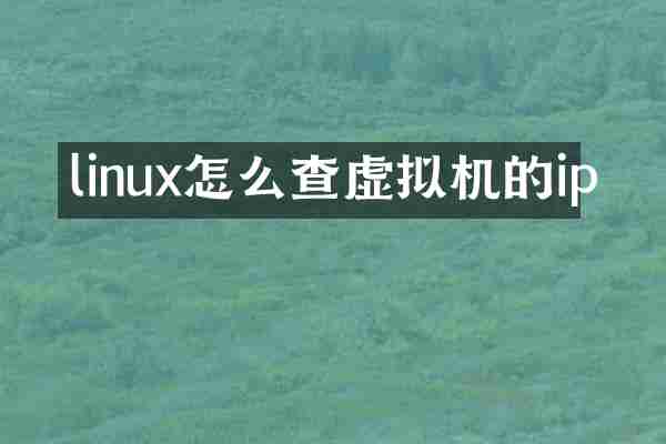 linux怎么查虚拟机的ip