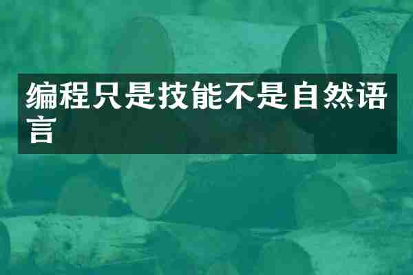 编程只是技能不是自然语言