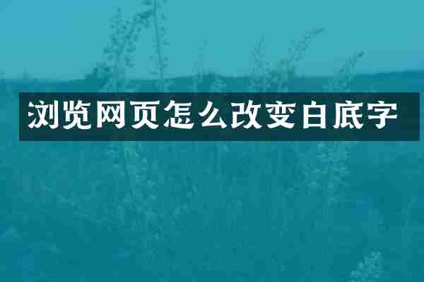 浏览网页怎么改变白底字