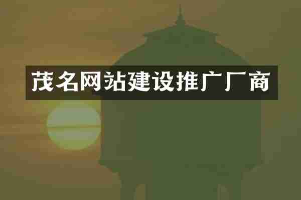茂名网站建设推广厂商