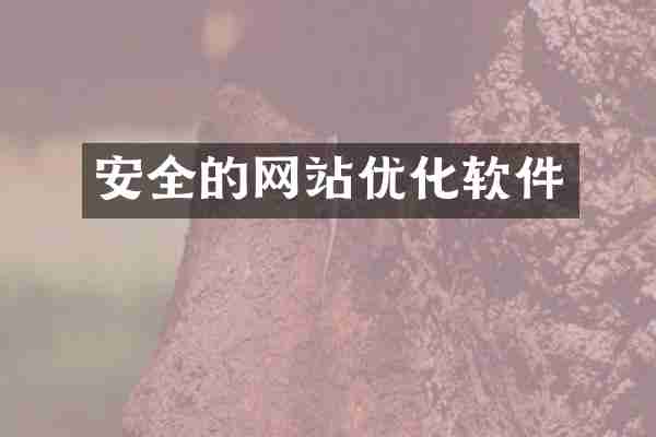安全的网站优化软件