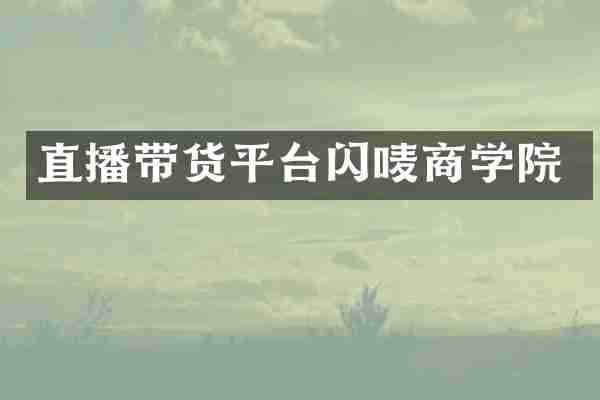 直播带货平台闪唛商学院