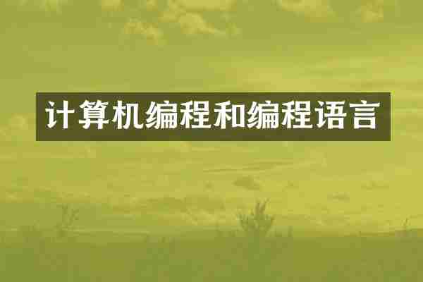 计算机编程和编程语言
