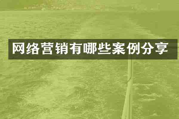 网络营销有哪些案例分享
