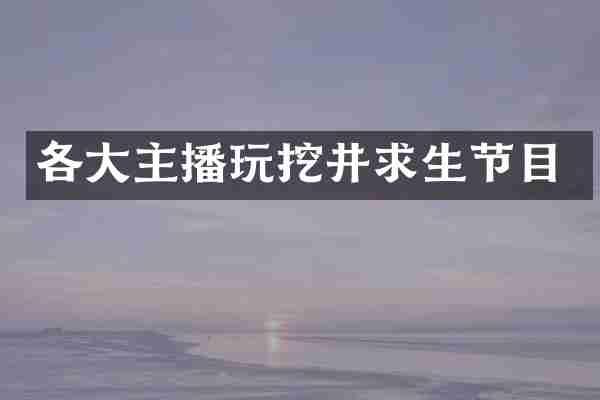 各大主播玩挖井求生节目