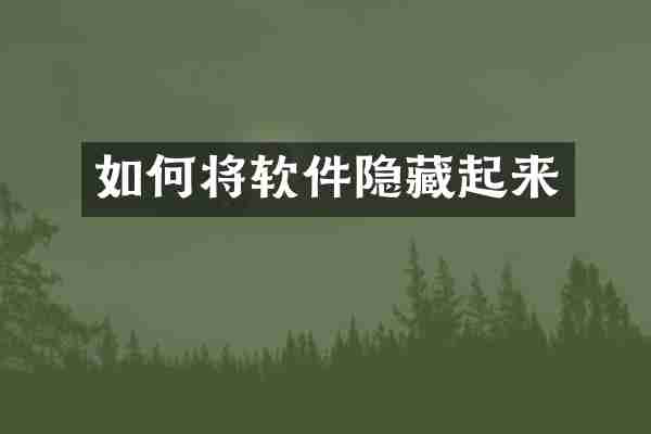 如何将软件隐藏起来