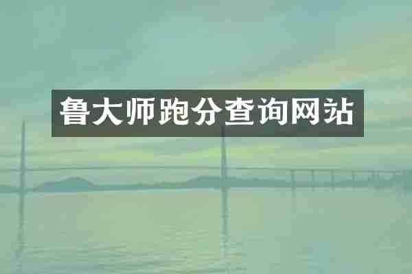 鲁大师跑分查询网站