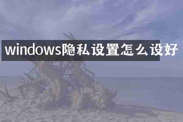 windows隐私设置怎么设好
