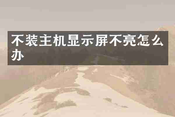 不装主机显示屏不亮怎么办