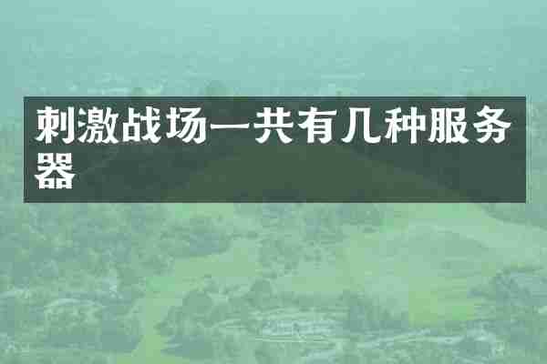 刺激战场一共有几种服务器