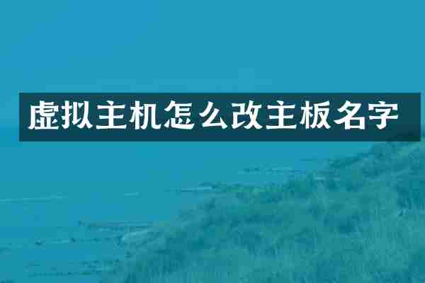 虚拟主机怎么改主板名字