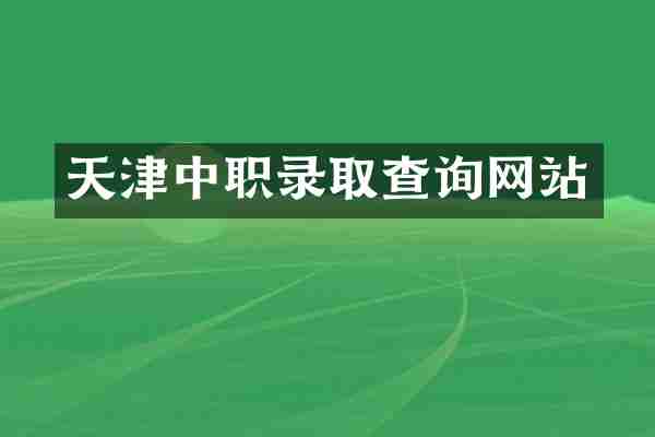 天津中职录取查询网站