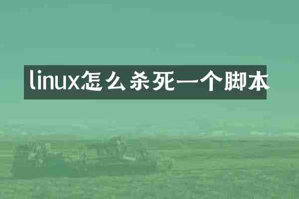 linux怎么杀死一个脚本