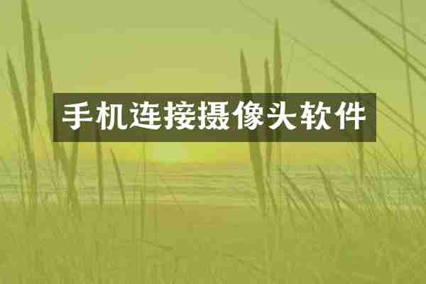 手机连接摄像头软件