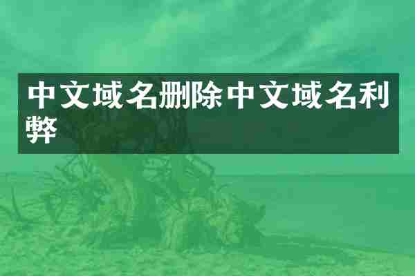 中文域名删除中文域名利弊