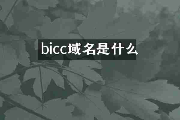 bicc域名是什么
