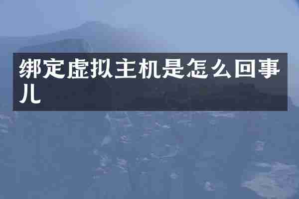 绑定虚拟主机是怎么回事儿