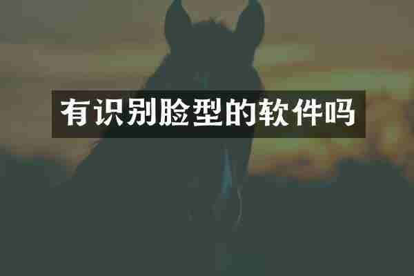 有识别脸型的软件吗