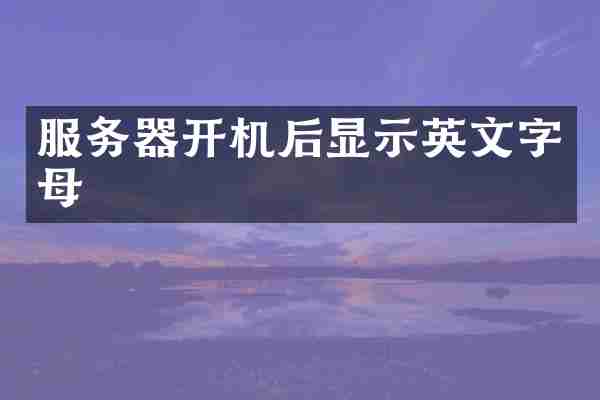 服务器开机后显示英文字母