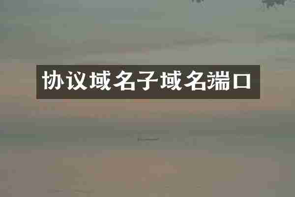 协议域名子域名端口