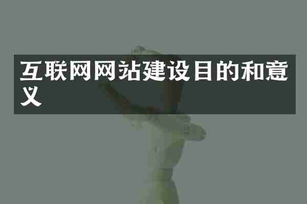 互联网网站建设目的和意义