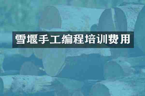 雪堰手工编程培训费用