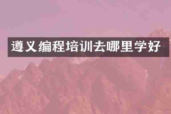 遵义编程培训去哪里学好