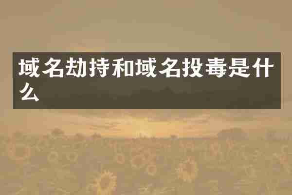 域名劫持和域名投毒是什么