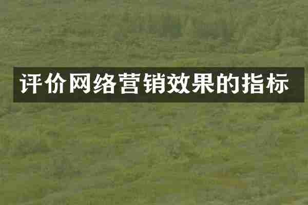 评价网络营销效果的指标