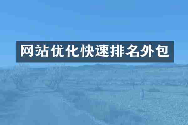 网站优化快速排名外包