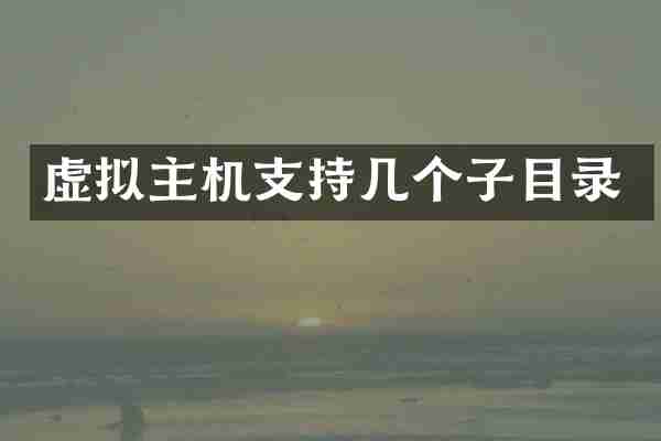 虚拟主机支持几个子目录