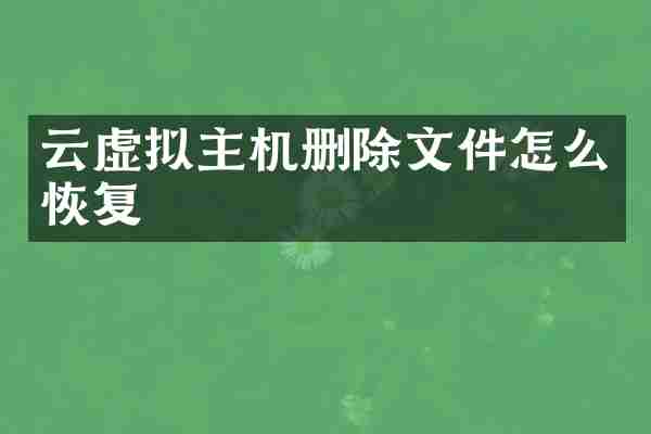 云虚拟主机删除文件怎么恢复