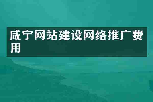 咸宁网站建设网络推广费用