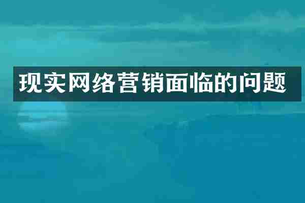 现实网络营销面临的问题