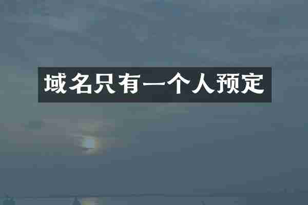 域名只有一个人预定