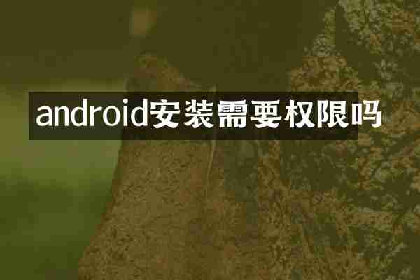 android安装需要权限吗