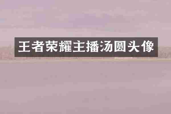 王者荣耀主播汤圆头像