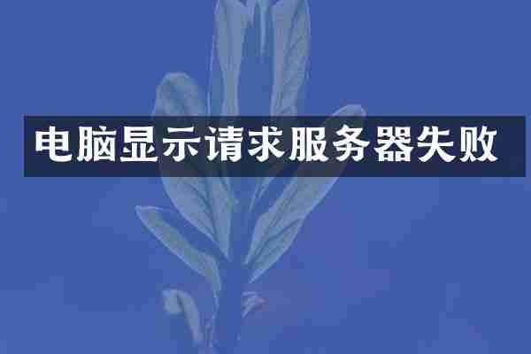 电脑显示请求服务器失败