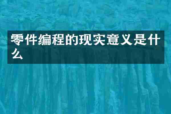零件编程的现实意义是什么