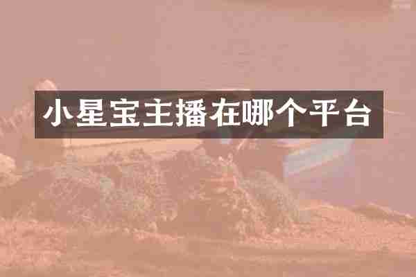 小星宝主播在哪个平台