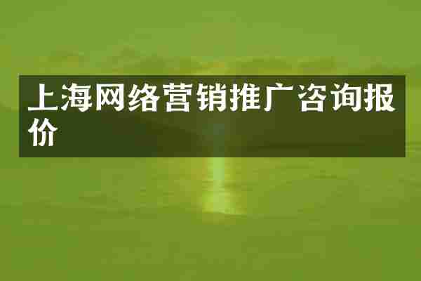 上海网络营销推广咨询报价