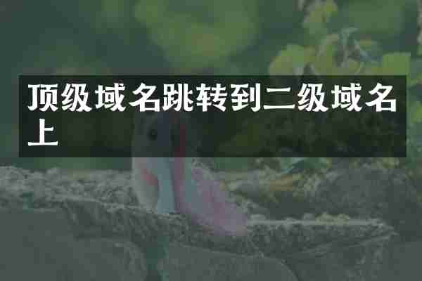 顶级域名跳转到二级域名上